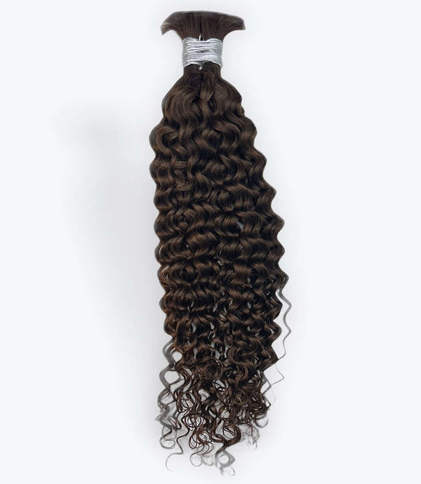 Human braiding hair in wavy texture, 100g, 3.5oz, available in various lengths and colors, made from 100% human hair.