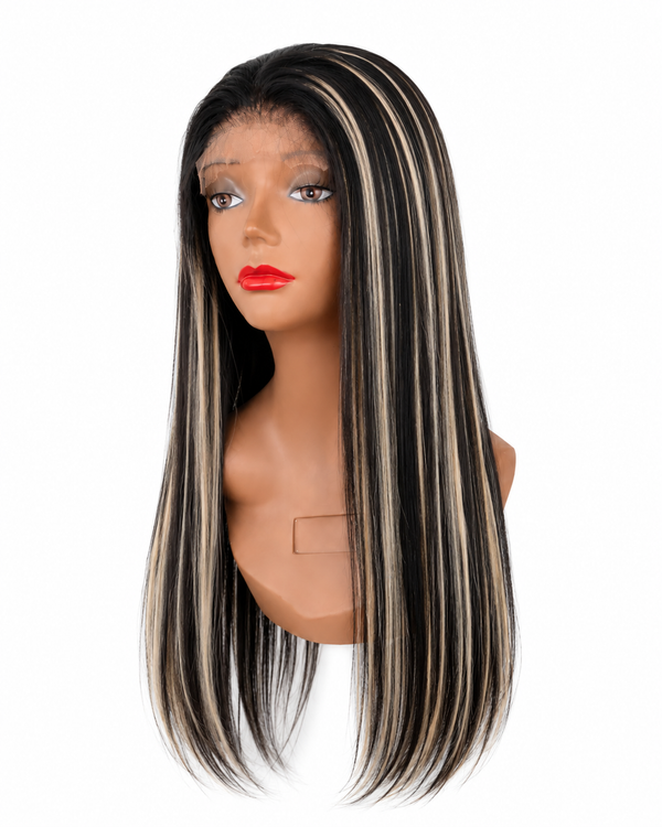 5X5 HD Lace #1B/613 Blonde Highlight Lace Closure Wig 250% Desnity Glueless Wig