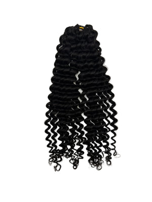 Miracle Knots - Feather Crochet Human Hair - Natural Black - 60 Grams Pack Pre-Separated with soft, curly textures.