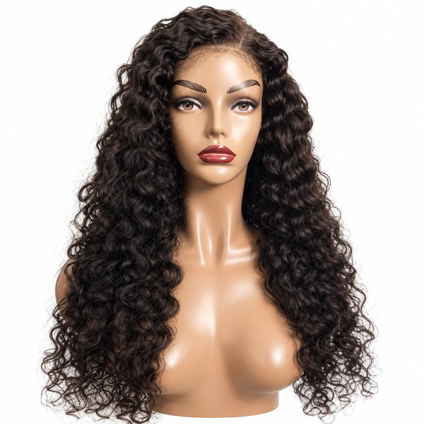13x6 HD Lace Frontal Wig Natural Black 200% Density Full Frontal Wig