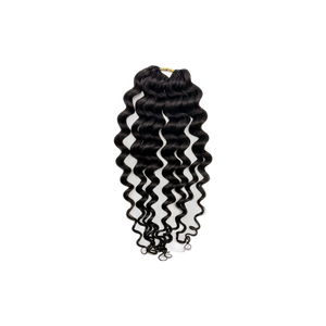 Miracle Knots crochet hair extensions in natural black with a soft wave pattern for stylish and versatile looks.