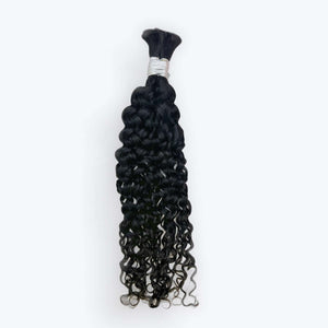 Human hair boho braids bundle with beautiful curly texture, perfect for stylish braid styles.