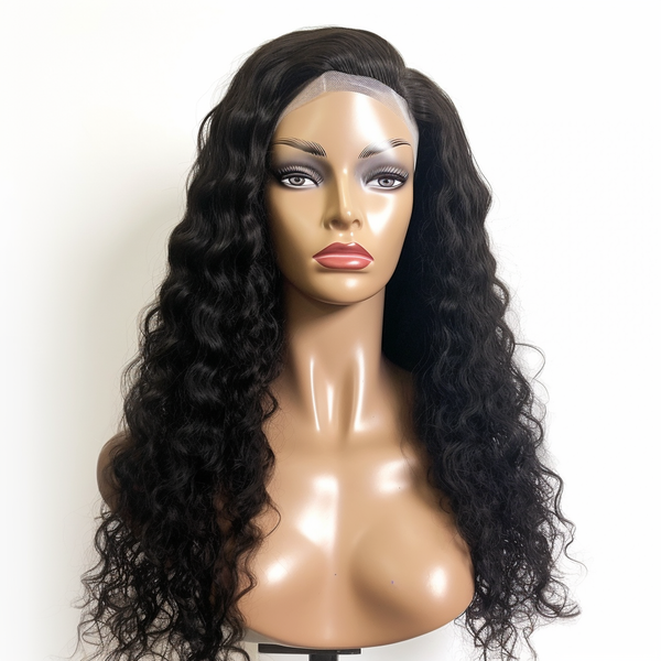 13x6 HD Lace Frontal Wig Natural Black 200% Density Full Frontal Wig