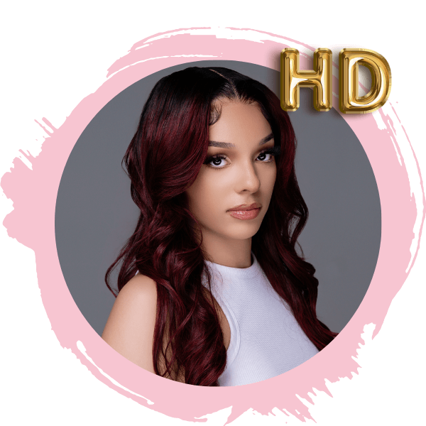 HD 99J Burgundy Black Roots 13X6 Lace Frontal Wig 200 Density