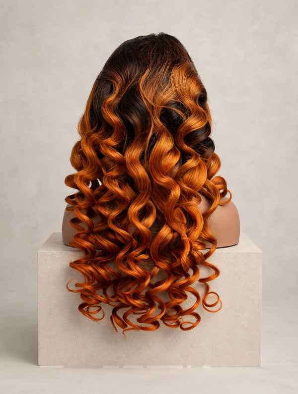 Ombré Ginger #2/350 13X6 Lace Frontal Wig HD Lace 250% Density Pumpkin Spice Holiday Edition