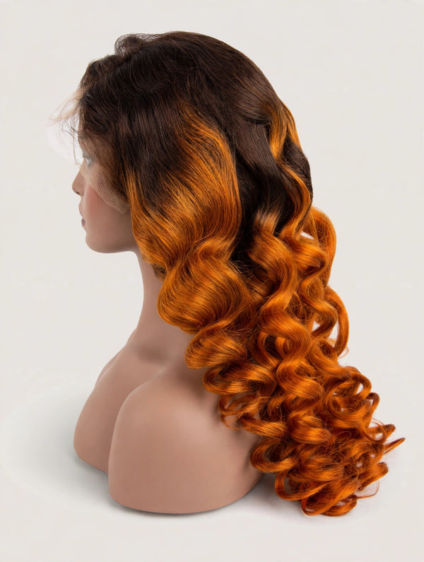 Ombré Ginger #2/350 13X6 Lace Frontal Wig HD Lace 250% Density Pumpkin Spice Holiday Edition