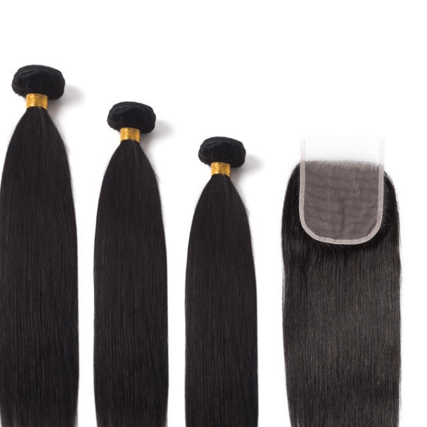 Luxury Hair Bundles 22" 24" 26" + 20" 4x4 Transparent Closure