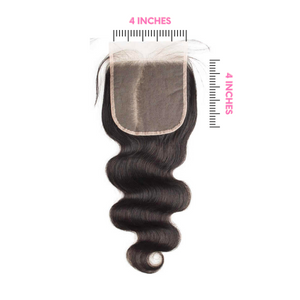 4x4 Transparent Lace Closure - Natural black #1B