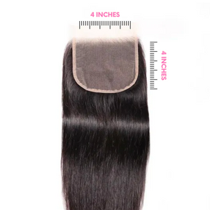 4x4 Transparent Lace Closure - Natural black #1B