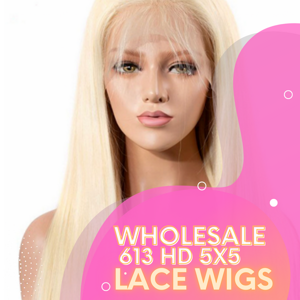 Wholesale 5X5 HD Lace #613 Blonde Lace Closure Wig