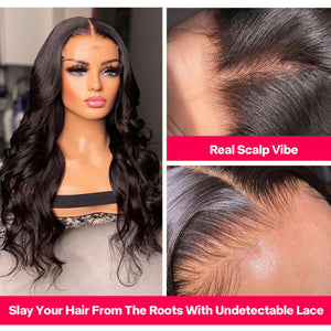 5x5 lace closure wig showcasing real scalp vibe and undetectable lace for a natural look.