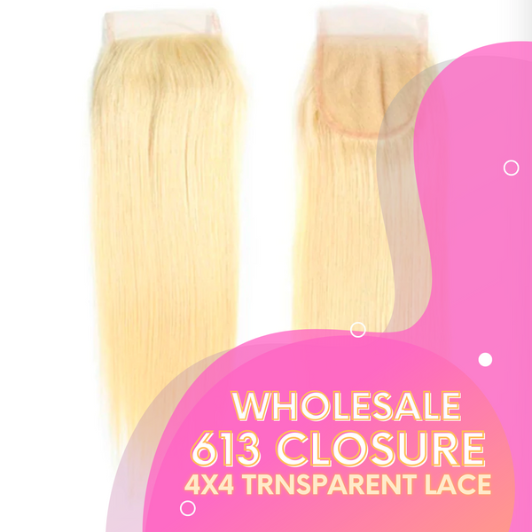 Wholesale 613 Blonde 4x4 Transparent Lace Closure